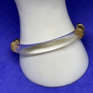 Wear with Everything Alexis Bittar Clear Lucite Bangle Bracelet